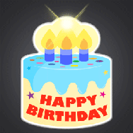 Happy Birthday Cake Flashing LED Blinky Pins
