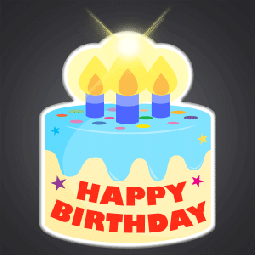 Happy Birthday Cake Flashing LED Blinky Pins