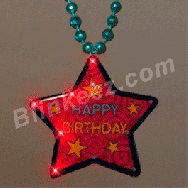Happy Birthday Star Flashing LED Necklace