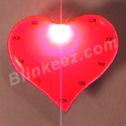 Perfect 10 Heart Blinking Lights Flashing LED Blinky Pin