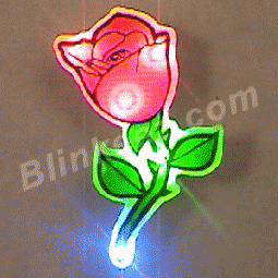 Red Rose Flashing LED Blinky Pin Body Lights