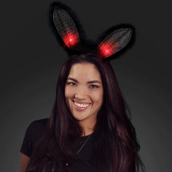 Black Light Up Bunny Ears Headband