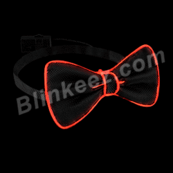RED EL Bowtie Lighted Bow Tie