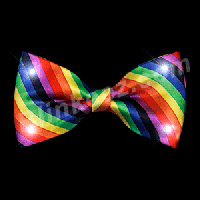 RAINBOW STRIPES Flashing Bow Tie