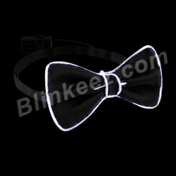 WHITE EL Bowtie Lighted Bow Tie