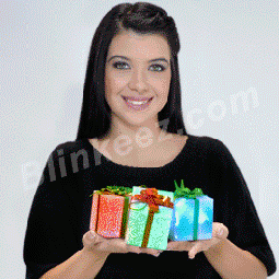 2.7" Large Light Up Flashing Gift Box Ornaments
