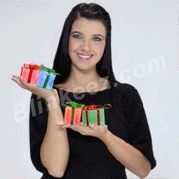 2" Small Light Up Flashing Gift Box Ornaments