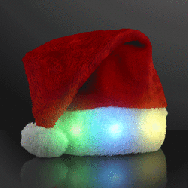 Light Up Santa Hat w/Flashing Multicolor LEDs