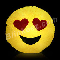 EMOJI Light Up Pillow with Heart Eyes