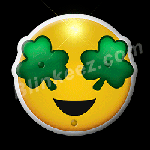 EMOJI Shamrock Irish Eyes LED Light Up Blinky Pins