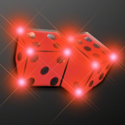 Flashing Dice LED Light Up Blinky Pins