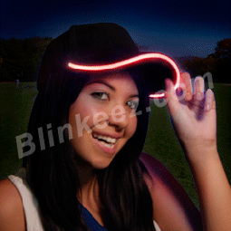 Light Up Black Baseball Cap with RED LEDS