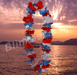 Red White & Blue 4th of July Flashing Light Up Hawaiian Lei