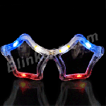 Red White & Blue Flashing LED Star Sunglasses