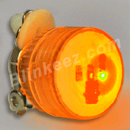 Orange / Orange LED Clip On Pins Blinking Flashing Earrings