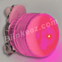 Pink / Pink LED Clip On Pins Blinking Flashing Earrings