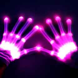 Light Up XO Xbone LED Gloves - All PINK LEDS