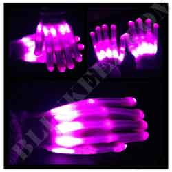 FREE SHIP~! XBone PINK Electric Rave LED Gloves Burning Wear Man Light Up Show 