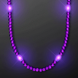 MARDI GRAS Purple LED Party Light Up Beaded Necklace