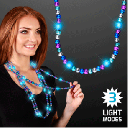 Deluxe Turquoise Flashing Light Up Beaded Necklace