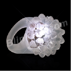 Clear White Flashing LED Light Up Blinking Bubble Rings