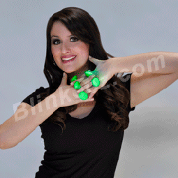 Green Flashing LED Blinking Glow Rings