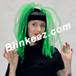 Green Flashing LED Noodle Light Up Headbands