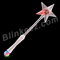 Light Up Flashing LED WHITE Super Star Princess Wands