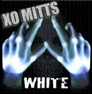 Halloween LED XO Mitts - All WHITE LEDs