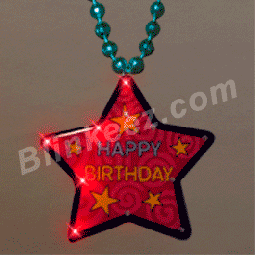 Happy Birthday Star Flashing LED Necklace