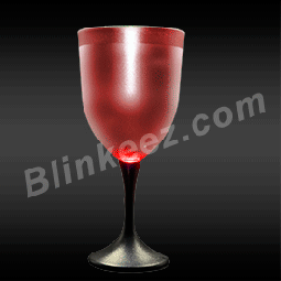 NEW! Frosted LED Light Up Flashing Wine Glass with Classy Black Base