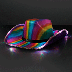 Rainbow Light Up LED Cowboy Hat