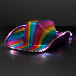 Rainbow Light Up LED Cowboy Hat