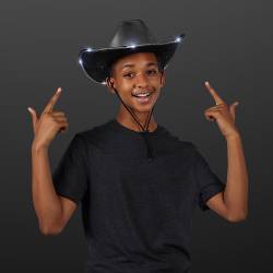 Silver Light Up Cowboy Hat