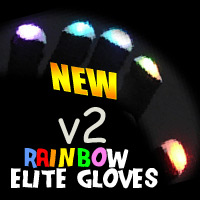 Flashing Light Up RAINBOW LED Gloves - Rainbow LEDs - V2