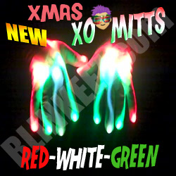 Christmas Flashing LED XO Mitts
